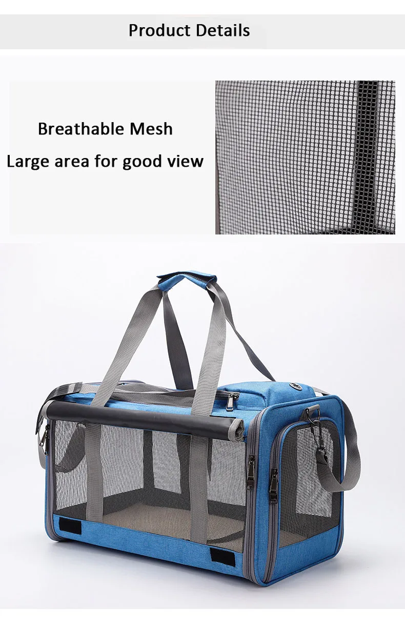 product airline approved large mesh windows washable cat dog sling carrier bag privacy protection for home outdoor travel with small bag-52