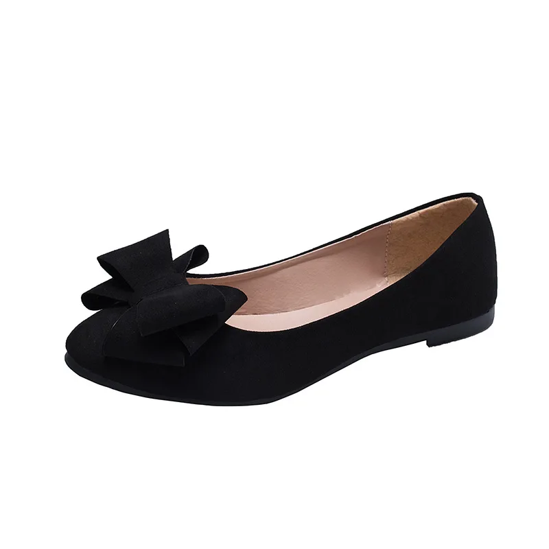 Cheap Wholesale Ladies Fashion Flat Shoes Bowknot Ballet Flats Dress Shoes Comfortable PU Leather Slip on Shoes for Women