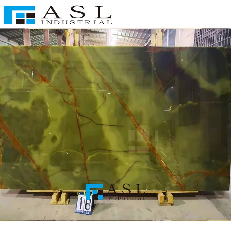 Emerald Green Onyx Cold Ice green onyx Luxurious Interior Decoration Jade Stone Onyx Slab Polished Background Wall