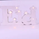 Star Eid Decoration New Wooden Islam Home Mubarak Decoration Ramadan Eid Supplies Moon Star White Wood Led Eid Ornament