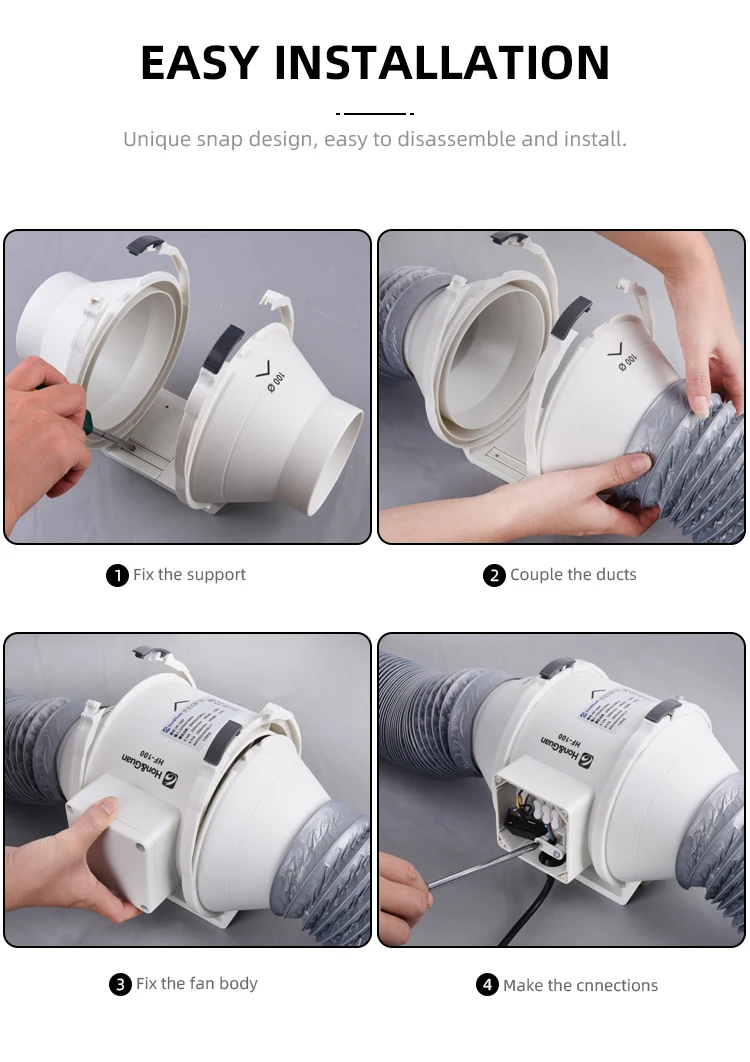 Inline Duct Fan, 5", 100-240V - detail 22
