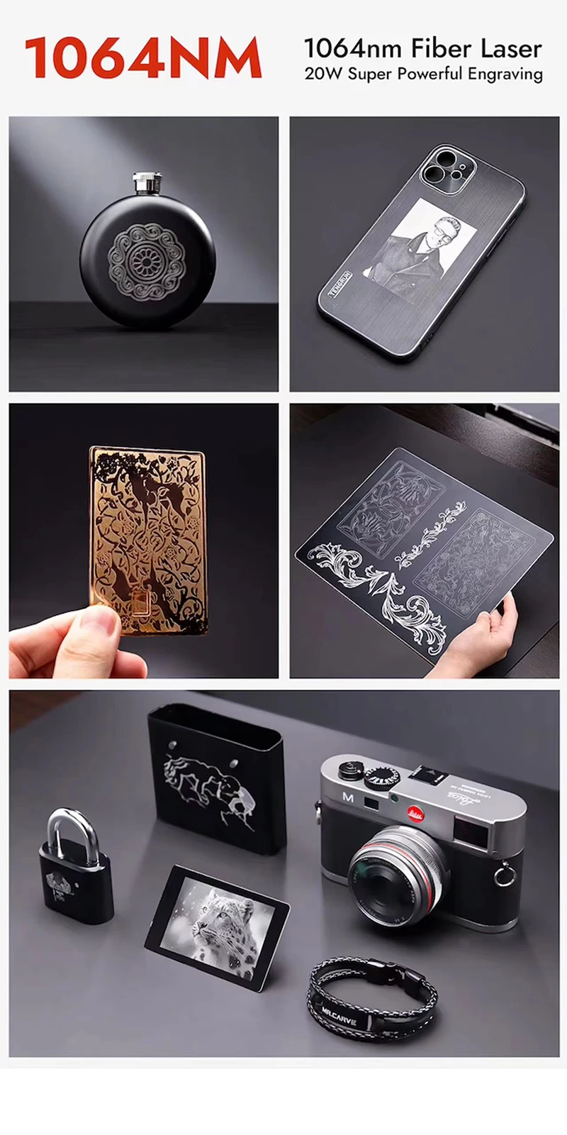 C2 Desktop Fiber Laser Marking Machine Easy-to-Operate Screen Printing for Small Business for Acrylic Glass Rubber Wood Diode