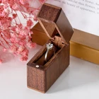 Ring Wholesale Customized Ecofriendly Handmade Black Walunt Solid Wood Ring Jewelry Display Box For Women