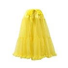 Princess Skirt Designer Skirt Temperament Fluffy 1 Piece Princess Petticoat Elastic Waist Layered Tulle Mesh Skirt