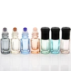 Attar Roll On 6Ml 3Ml Oud Essential Oil Roller Bottle Custom Serum Octagonal Attar Glass Roll On Bottle
