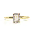 Zirconia Crystal Baguette Ring Square Diamond Cubic Zirconia Rings Jewelry Women Gold Rings