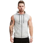 Sports Vest Hot Sale Sports Running Leisure Vest Fitness Outdoor Zipper Hooded Top Sleeveless Trendy Racer Vest