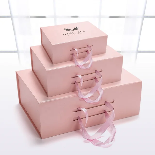ribbon closure suitcase gift box ribbon packaging box with