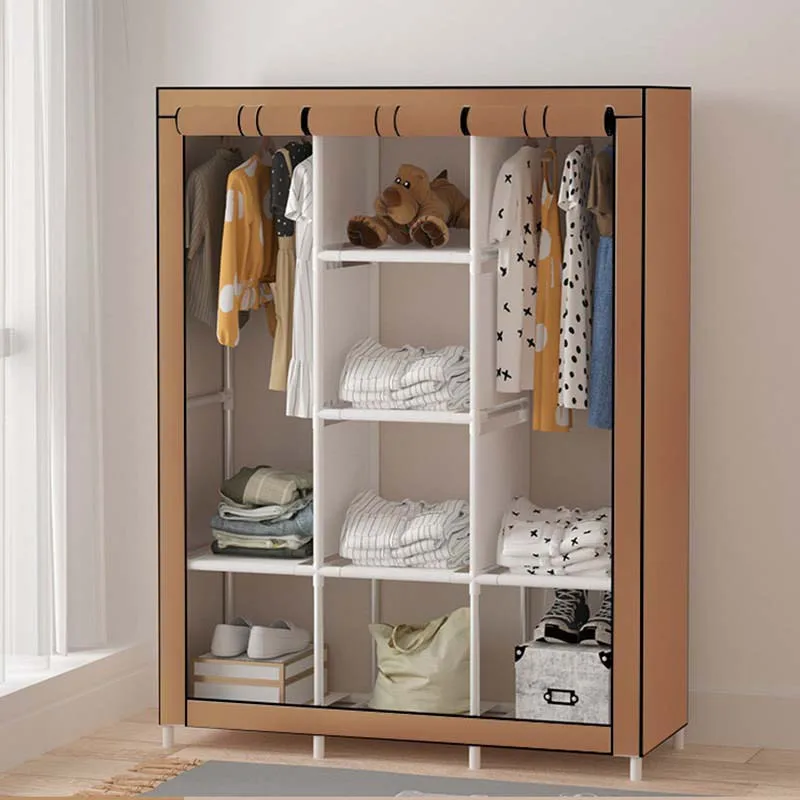 Eco-Friendly Chinese Fabric Closet Wardrobe Removable Metal Bedroom Furniture for Living Room or Home Use