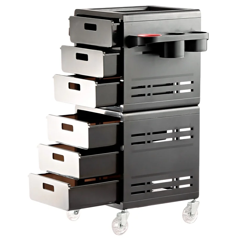 X5 Giante Salon SPA Beauty Rolling Trolley Cart Storage Organizer with 6 Drawers Lockable Hair Salon Utility Cart