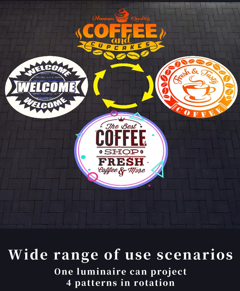 Logo Projector Free Custom Advertising Lights 100W150W Led Gobo Light Business Sign Wall Projection Lamp Outdoor Waterproof IP67