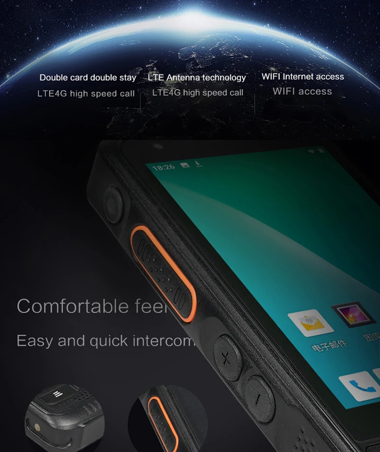 Android SIM Card Mobile Phone Wifi Poc Talki Walki Unlimited Distance KSXAL2 4G LTE Radio GPS Portable Zello Walkie Talkie