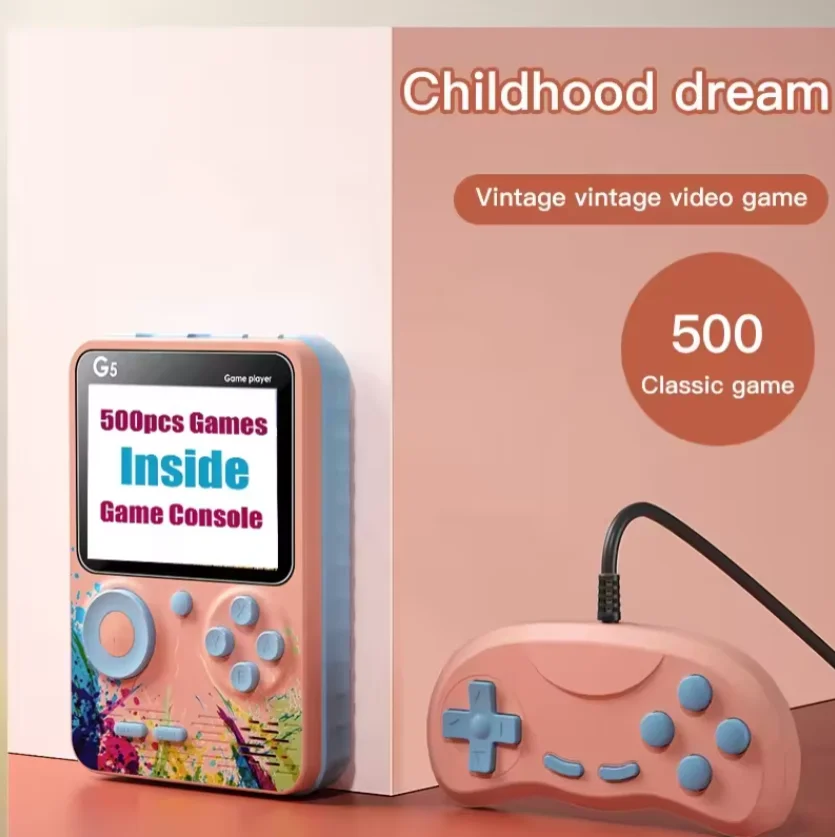 G5 Mini Handheld Game Player Built-in 500 Classic Retro Games Portable Children's Video Game Console