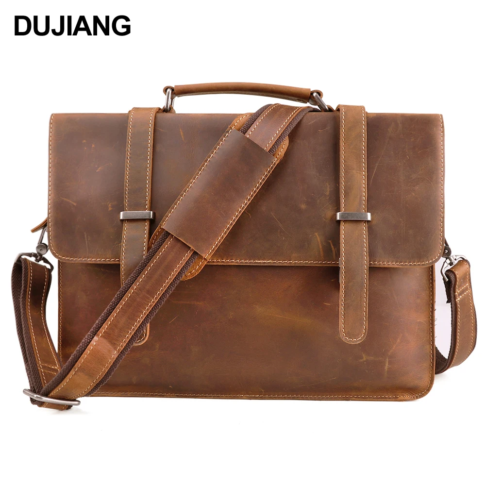 Business Men Laptop Bag Genuine Leather 