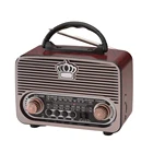 High Quality Retro Style Portable Radio Manufacturing Wooden AM FM SW 3 Band Vintage Radio With BT NS-8092BT