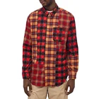 Shirts Metro Patchwork Button Closure Relaxed Fit Work Plaid Fabric Shirts Men Custom Long Sleeve