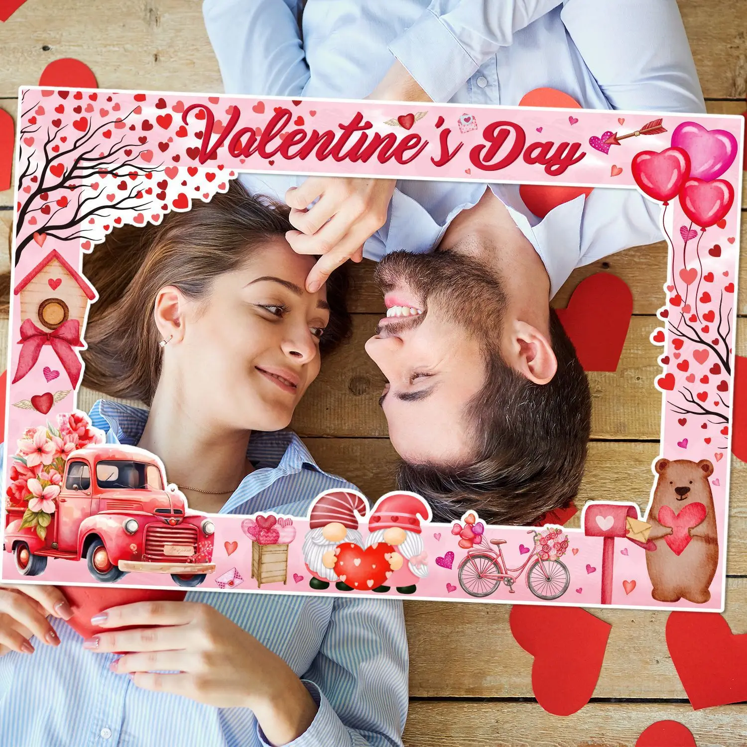 Valentine's Day theme Paper props Photo frame party decoration supplies