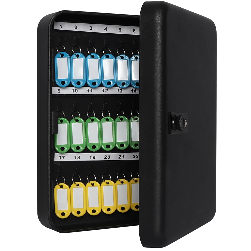 48 Key Tags Safe Hook Key Box Home Car Lock Storage Case Cabinet Wall Mount 