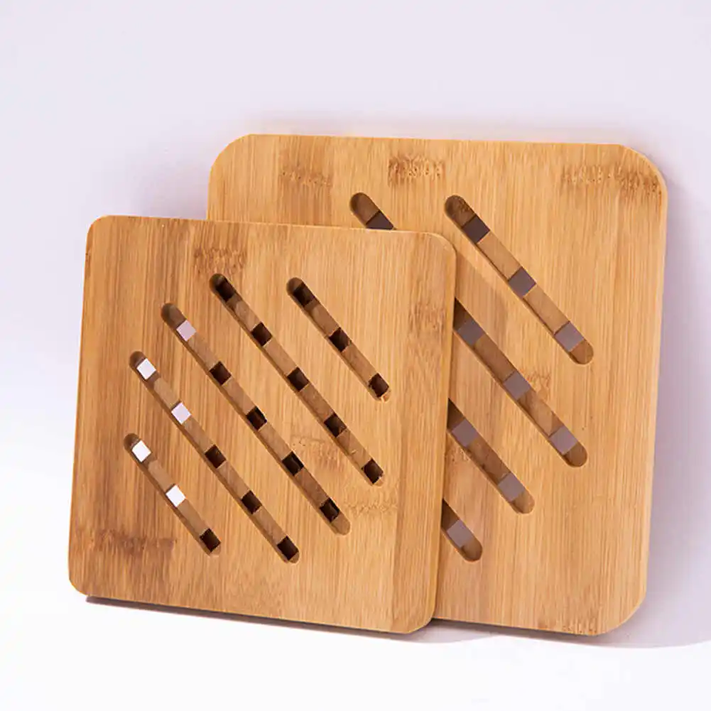 Pieces Bamboo Table Mat Coaster Set Mats Trivets Heat Resistant