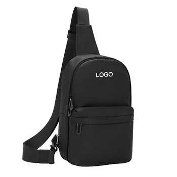 Small quantity Custom logo Fashion High Quality black Backpack crossbody bag men for chest bags casual cross shoulder bag