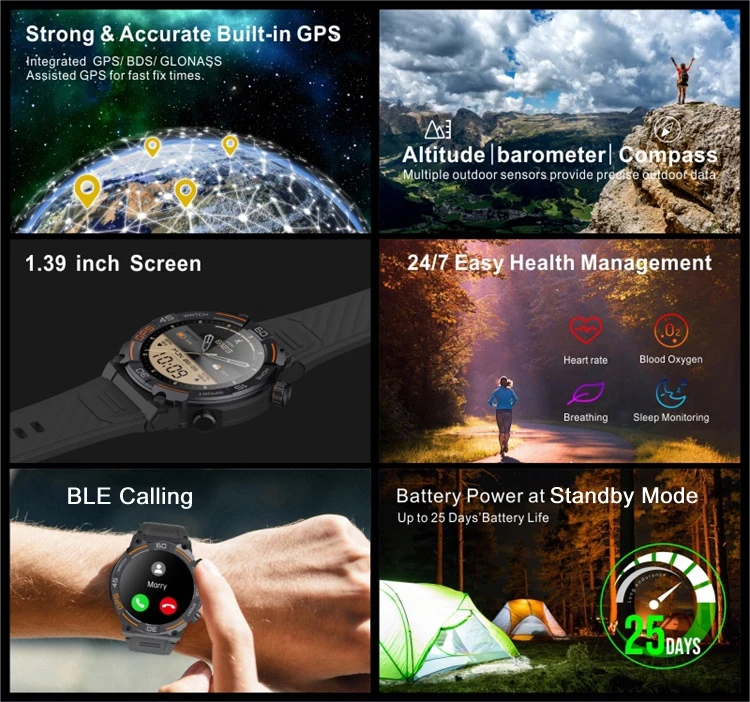 big dial android gps watch