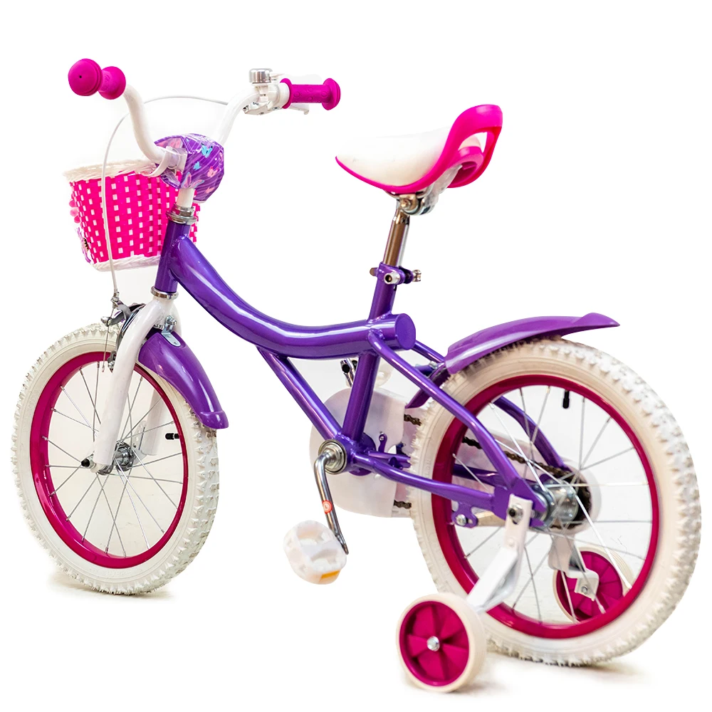 product oem 16 kids mountain bike with steel fork single speed gears rear pedal brake ordinary pedal for 3 6 years old girls-2