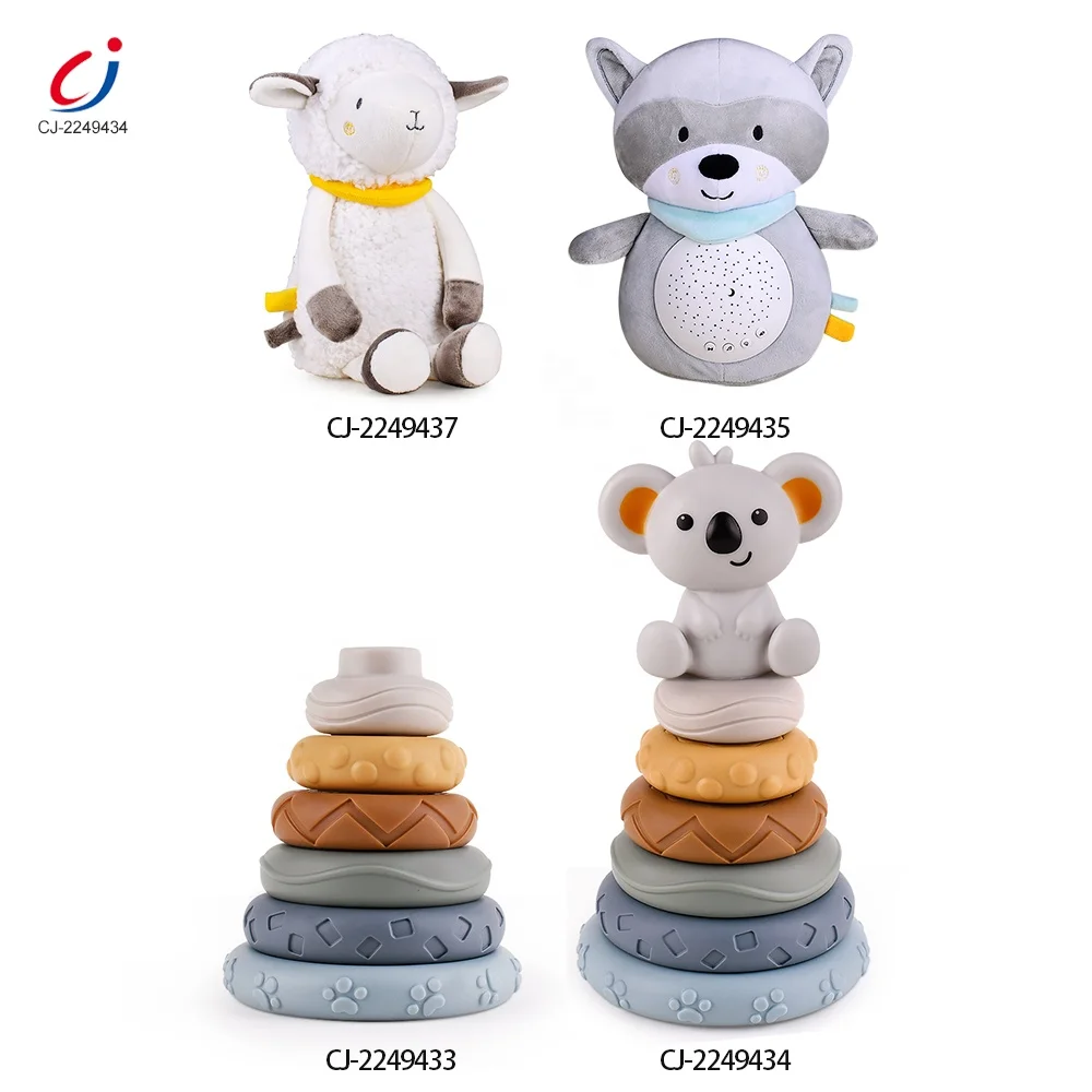 Montessori educational toys baby silicone stacking toy juguete infant koala stack rings tower soft stacking blocks for baby