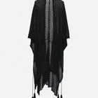 Beachwear 2021 New Arrival Women Sexy Beachwear Drawstring Waist Crochet Mesh Sheer Beach Cover Up