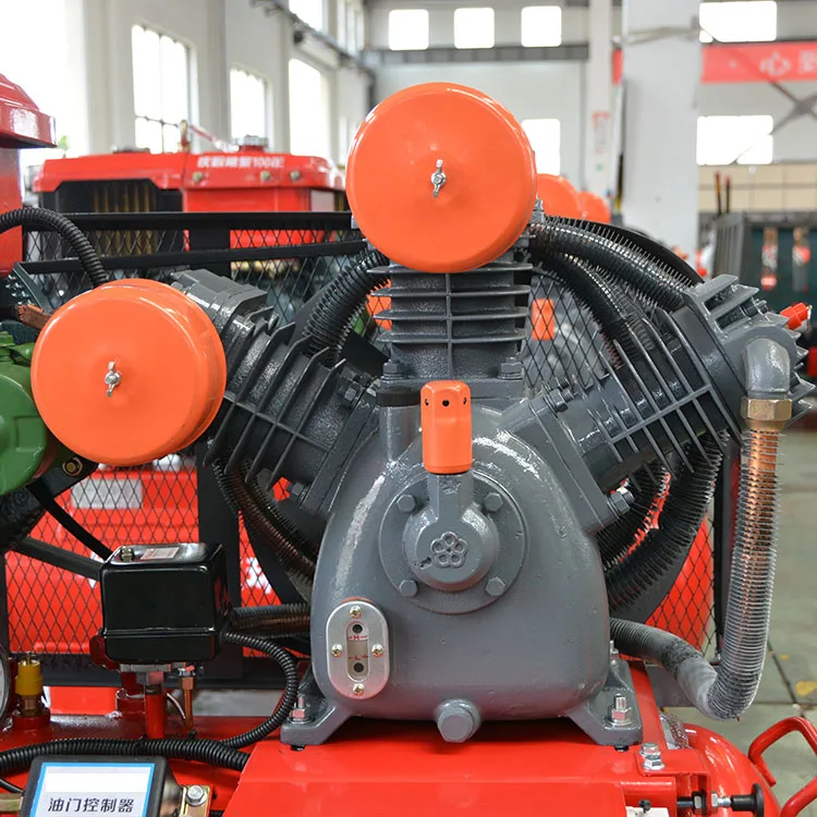 China Manufacturer Energy Saving 8bar 7.5KW  portable 3cylinders diesel piston air compressor