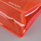 Red Pvc Bag Pvc Pvc Bag With Zipper Red Color Environmental Stand Up PVC Storage Bag With Zipper For Cosmetics