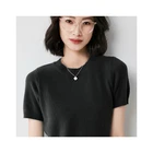 T-shirt Factory Price Breathable Round Neck Loose Lady T-shirt Solid Color Women T-shirt Sweater