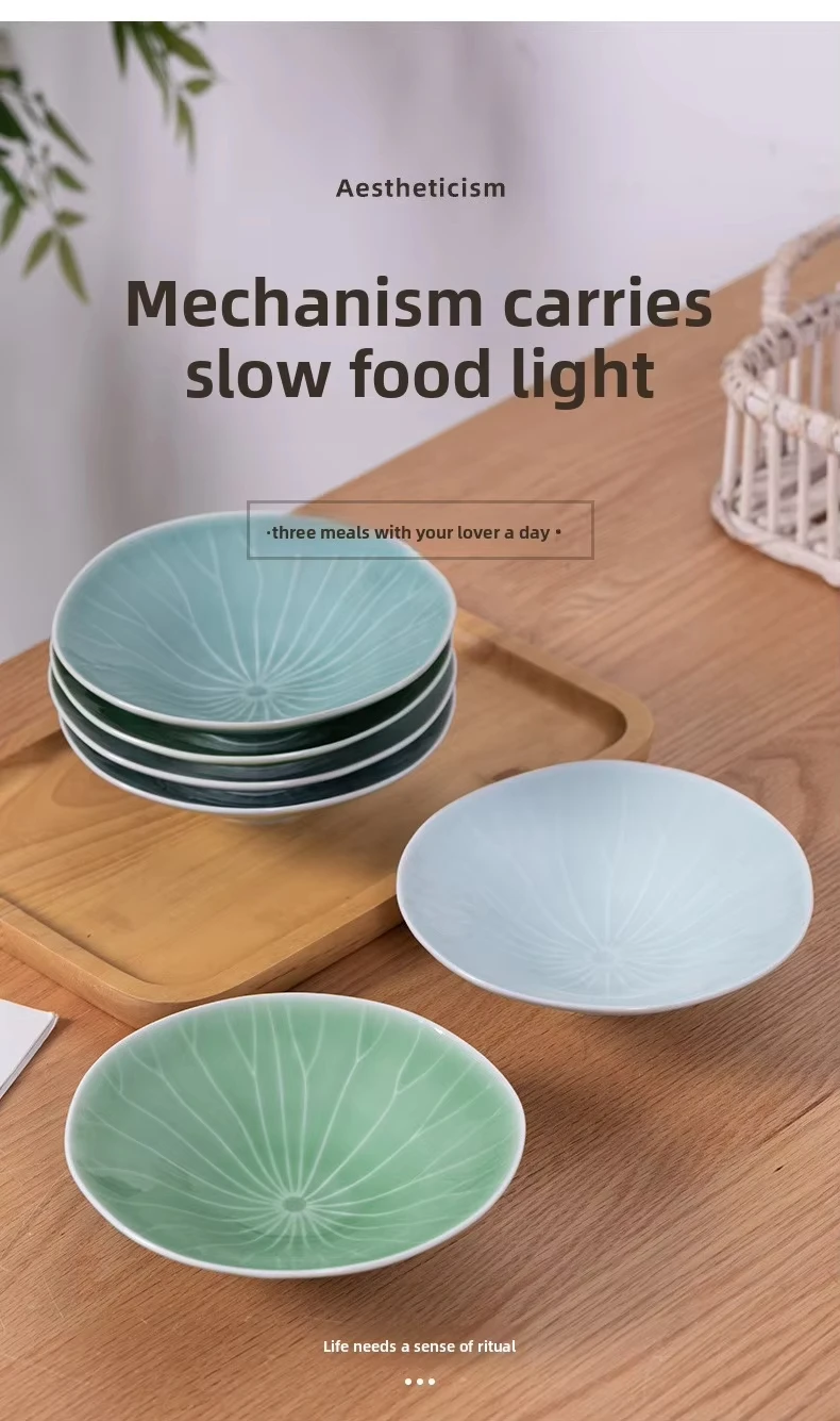 product hot sell modern design large soup noodle bowl celadon household ceramic conical tableware ceramic bowl for hotels-4