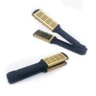 Homtak Hot Selling Flat Heat Iron Plate Brush Custom Color Professional Ceramic Plat Hair Straightener Boar Bristles Brush