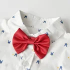 Summer Clothes Summer New Summer Children's Clothes Suit Short-sleeved Bow-knot Shirt Suspenders Boys Clothing Suit