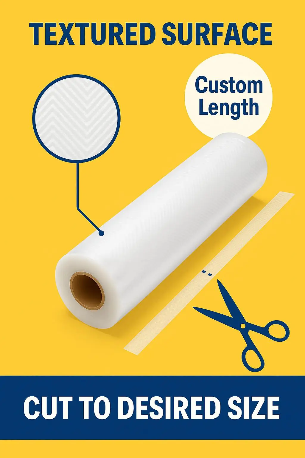 Custom Cut-to-Length PE Embossed Vacuum Sealer Rolls Food Grade Heat for Long-Term Food Preservation Baby Food Chewing Gum - detail 5
