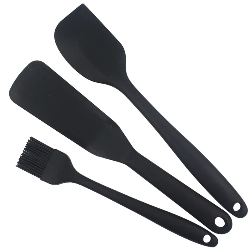 Wholesale Red 5 Piece Cooking Tools Utensils Silicone Kitchenware Set Resistant Shovel Scraper and Oil Brush For Kitchen Baking
