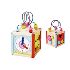 China Toy For Kids ODM OEM Kids Baby Small Wooden Busy Wire Bead Maze Activity Cube Toy For A Children Nursery In China