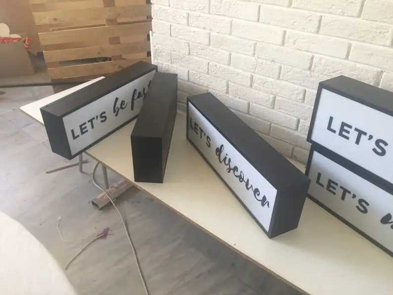 product standard low voltage rust free galvanized steel rectangular lighting plaque address signs houses acrylic box sign-6