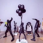 Resin Crafts Banksy Balloon Girl Decoration Sculpture Flying Balloons Girl Gift Resin Crafts