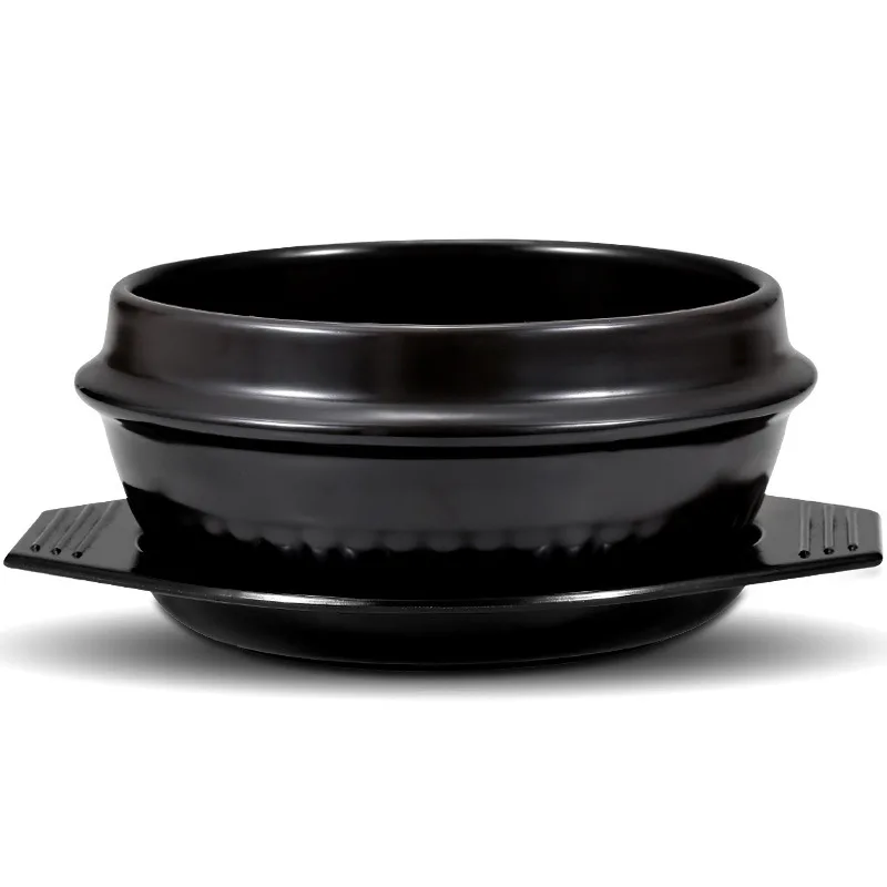 8in,40oz Korean Premium Ceramic Bowl with Lid For Cooking Hot Pot Dolsot Bibimbap and Soup 