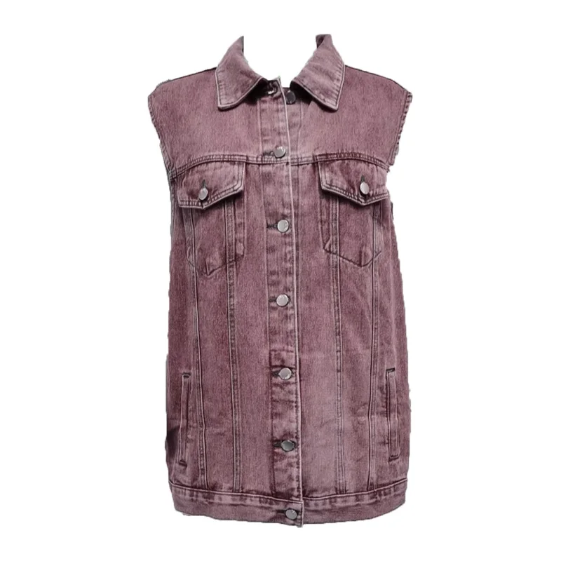 Wholesale Sleeveless Casual Retro Loose Jean Jackets Women Denim Vest manufacture