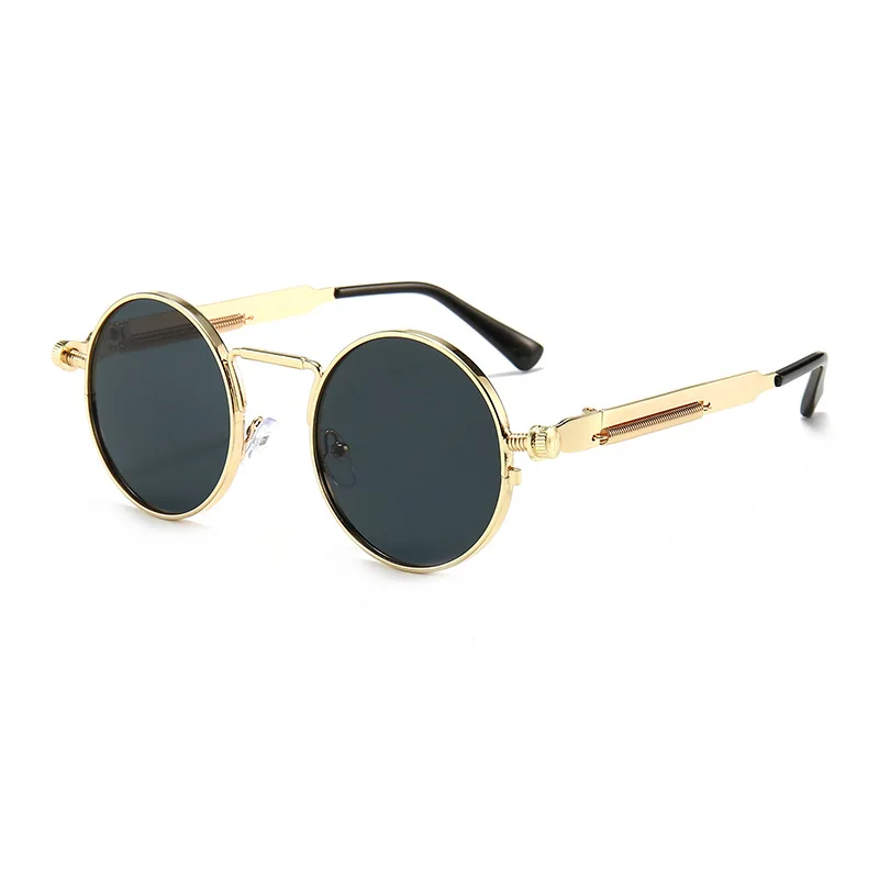 new retro steampunk men Sun glasses round Sunglasses vintage eyewear womens