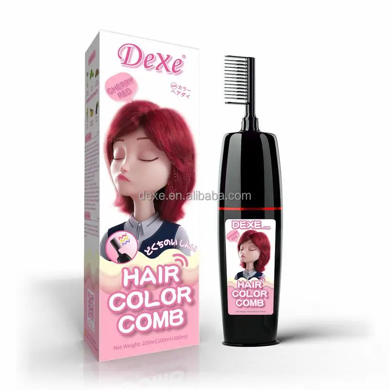 Dexe magic black herbal Formula ammonia free hair color dye Magic Comb with foams natural hair color dye