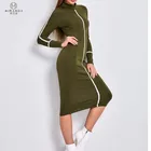 Dress Wholesale Custom Casua Pencil Long Sleeve Knit Bodycon Dress Women