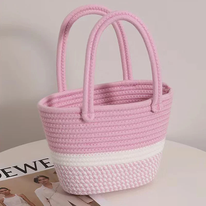 HUAYI  Cotton rope braided color customized Hand-woven bag