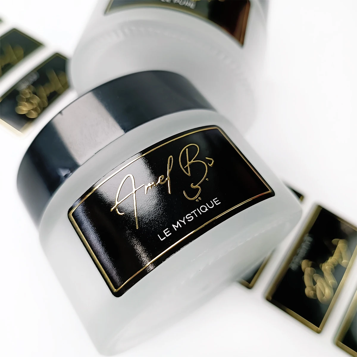 Custom Luxury Label Printing Waterproof Gold Foil Glass Jar Packaging for Cosmetic Bottle Roll Skin Care Vinyl Stickers