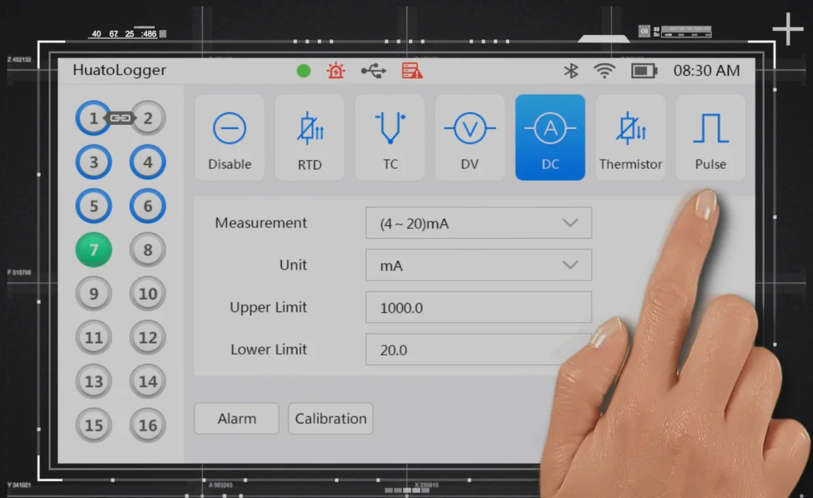 The latest portable paperless 16-channel thermocouple data logger