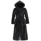 Imitation Coat New Imitation Faux Fur Coat Hooded Cotton Coat Thickened Long Plush Faux Fur Coat