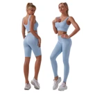 Apparel 3PCS Wholesale Custom Logo Fitness Yoga Wear Seamless Workout Apparel Gym Sets For Women