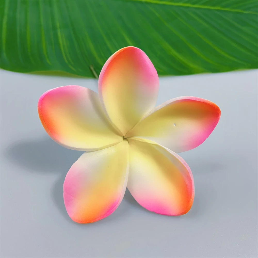 10CM EVA Foam Artificial Plumeria Hair Pick 8 Colors Island Hawaii Frangipani Ear Pick Flower